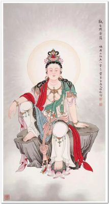 “The Bodhisattva Avalokiteshvara” Painting: A Study in Exquisite Linework and Serene Majesty!